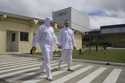 Employees walk on the plant grounds of meatpacker JBS, in Lapa, in the Brazilian state of Parana, M…