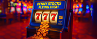 Penny Stocks Flying High slot machine - This image is an original composition by MarketBeat using licensed and editorial elements. Not for redistribution or reuse.