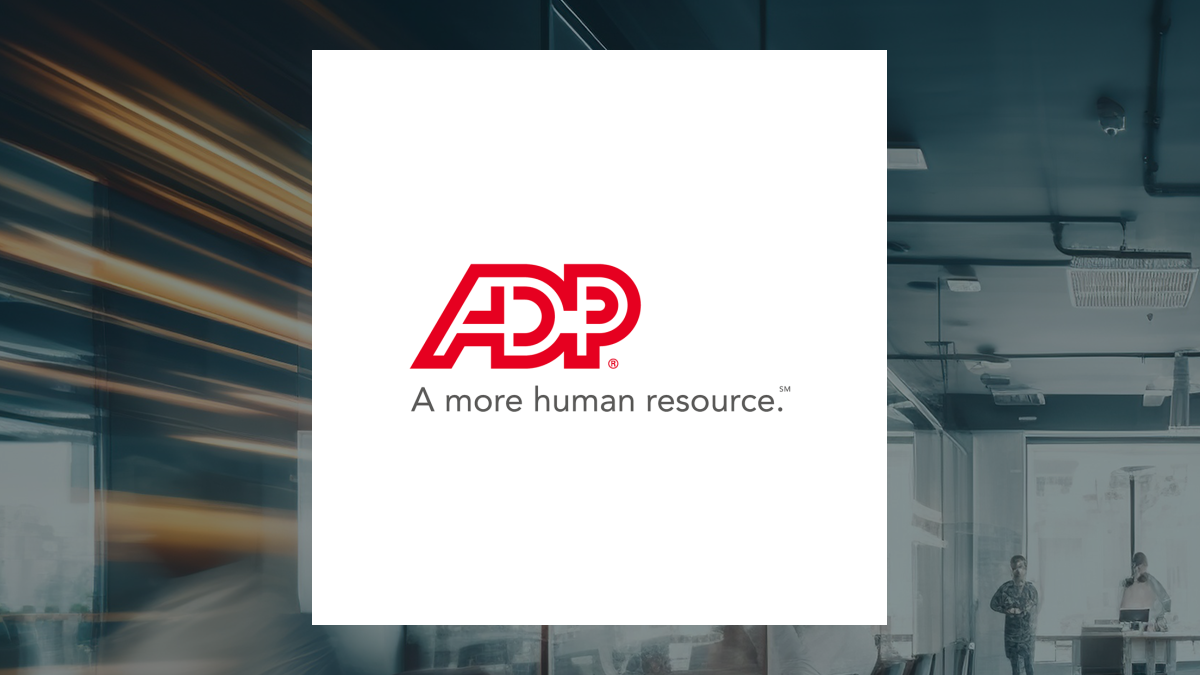 Automatic Data Processing logo with Business Services background