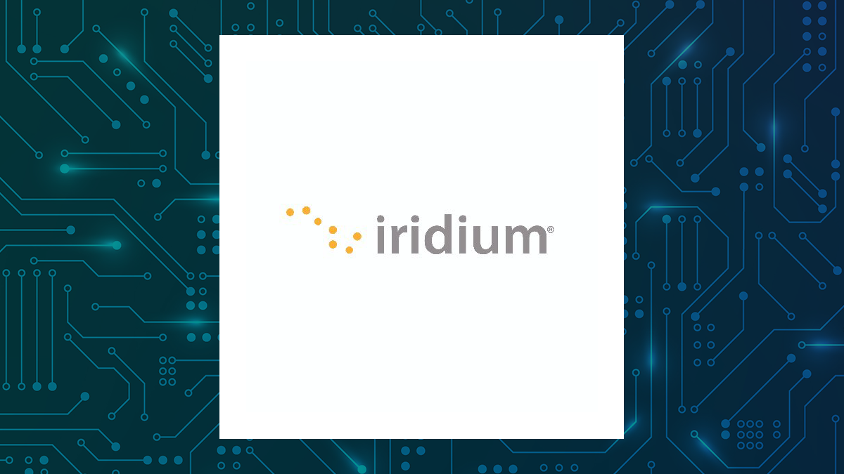 Iridium Communications logo with Computer and Technology background