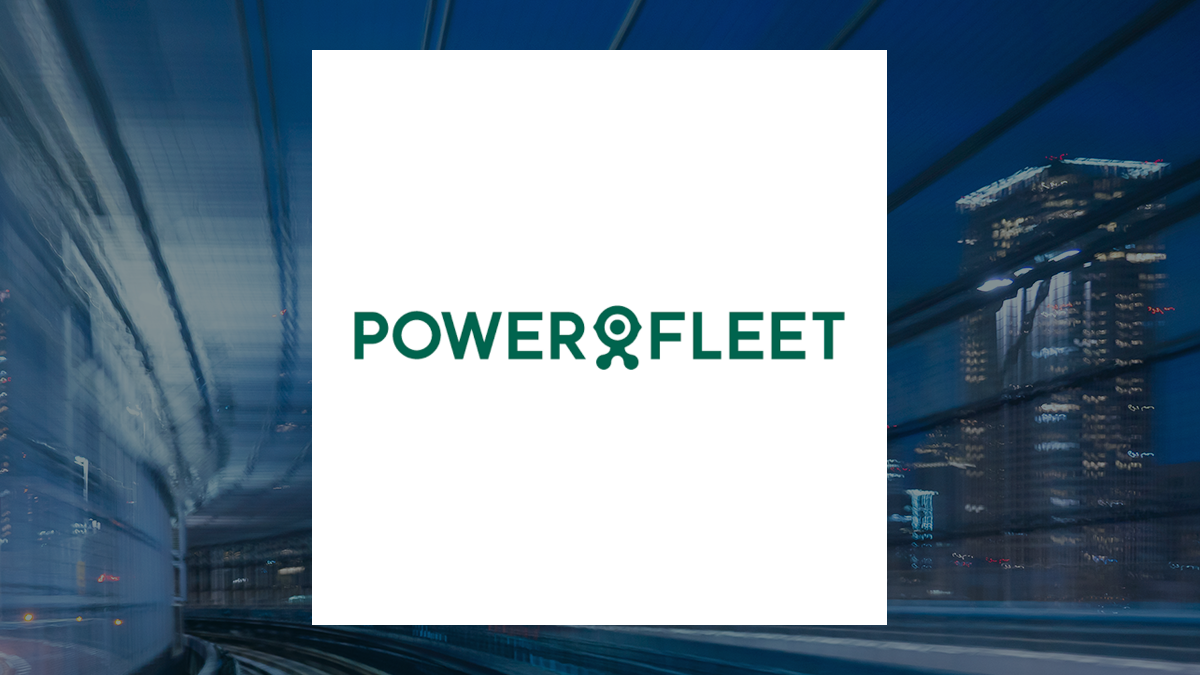Powerfleet logo with Transportation background