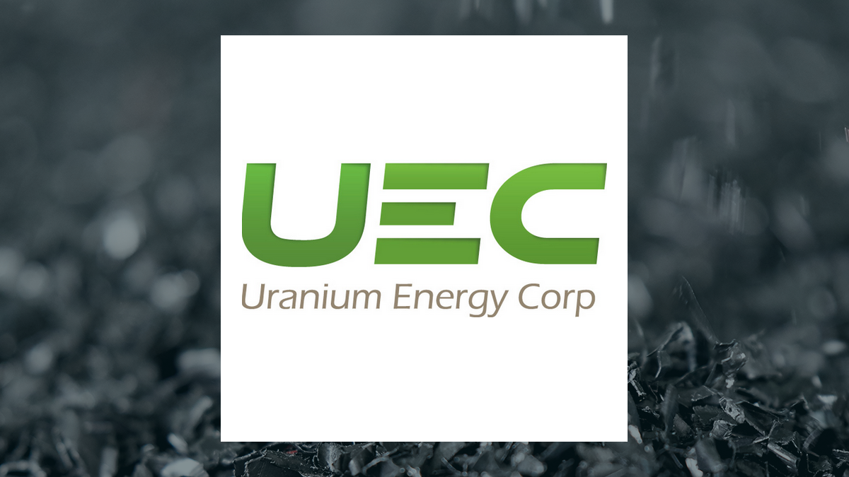 Uranium Energy logo with Basic Materials background